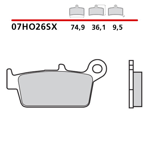 Brake pads Brembo Honda CR 125 (95-01) rear race 07HO26SX