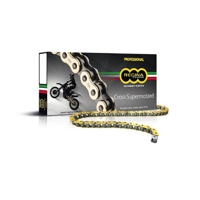 Drive chain Regina chain pitch 428 cross professional without O-RING 140 links -gold 126RX3.140