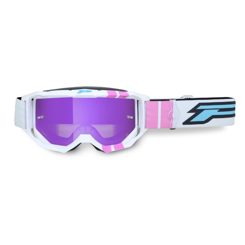 Goggles Pro Grip Vision Go - White Pink mirrored lens purple Goggles Pro Grip Vision Go - White Pink mirrored lens purple