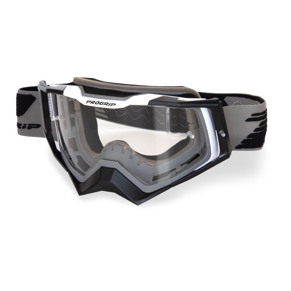 Goggles Pro Grip Rapid - Grey Black White clear lens Goggles Pro Grip Rapid - Grey Black White clear lens