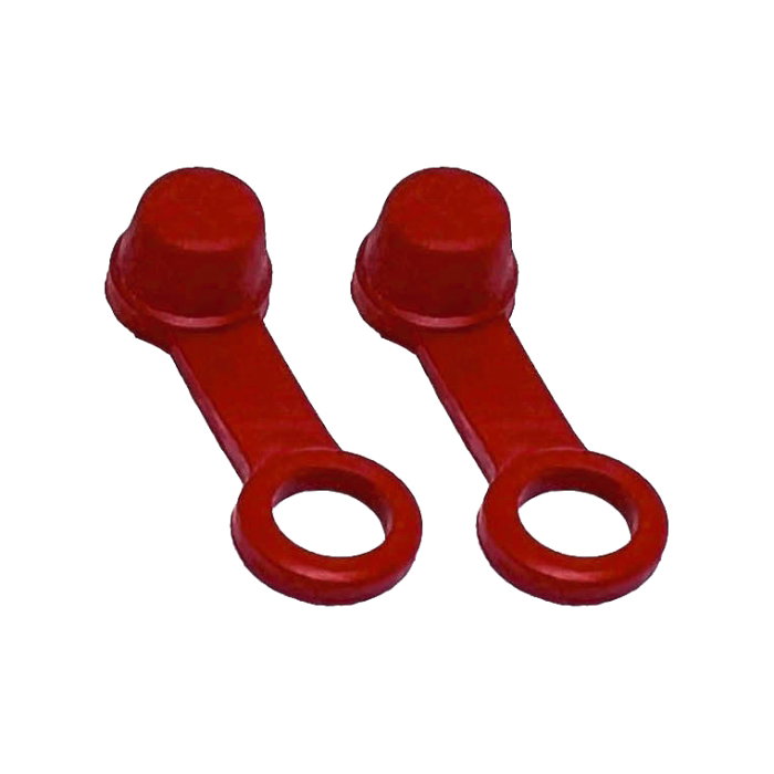 Pair of brake fluid caps red Pair of brake fluid caps red