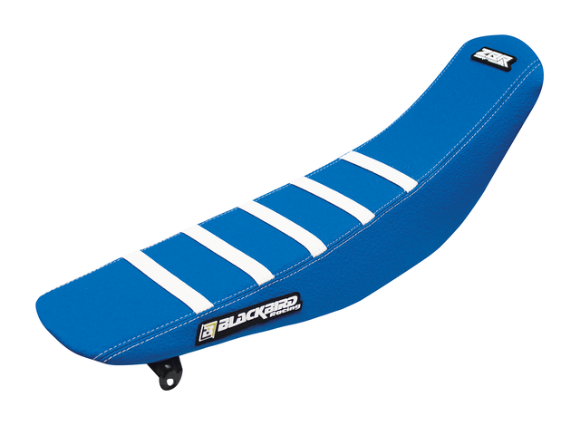 Seat cover Blackbird TM EN/MX 250 F (15-21) zebra azzurro e white BL-1805Z