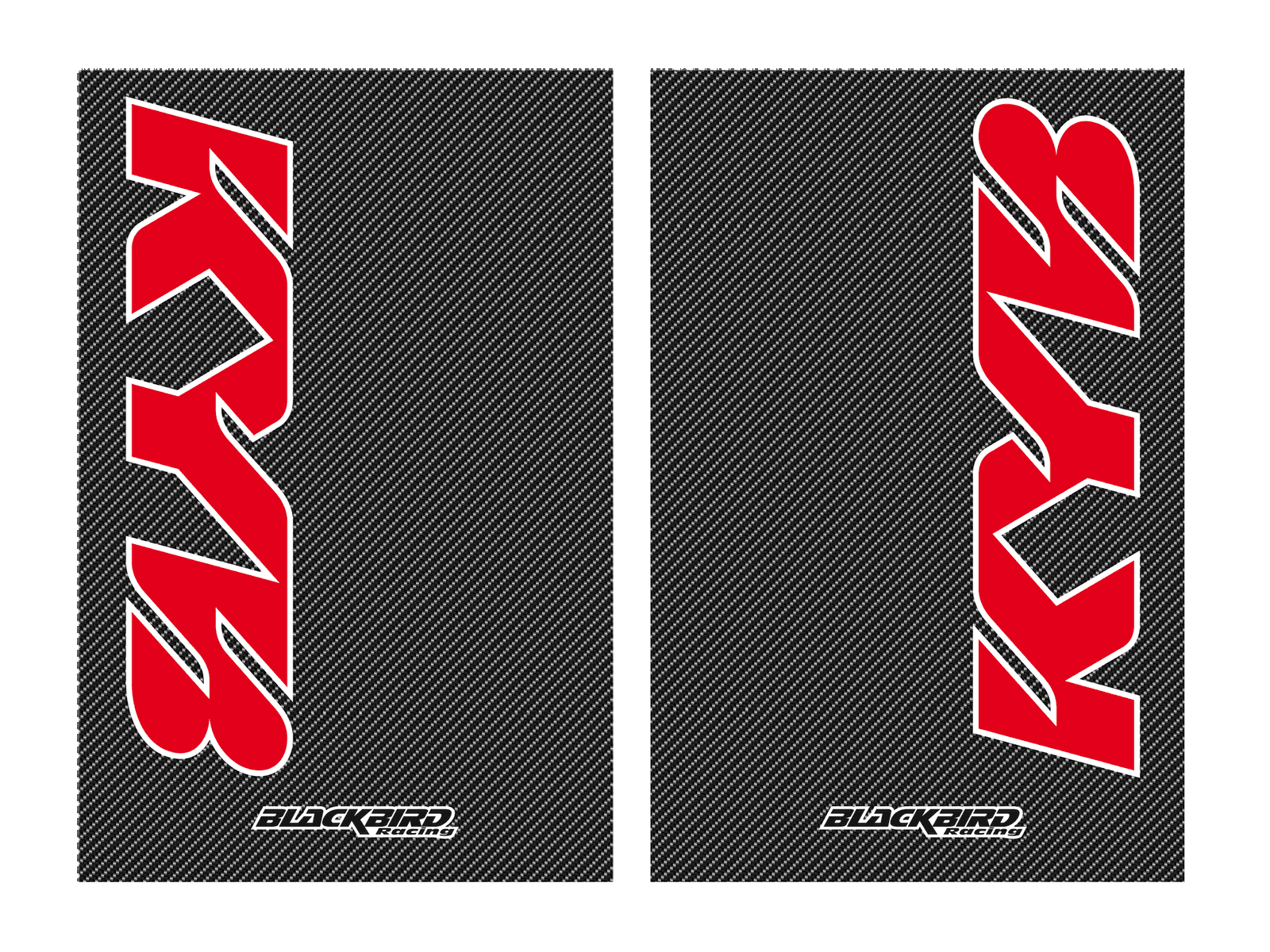 Kayaba fork guard sticker kit with carbon background Kayaba fork guard sticker kit with carbon background