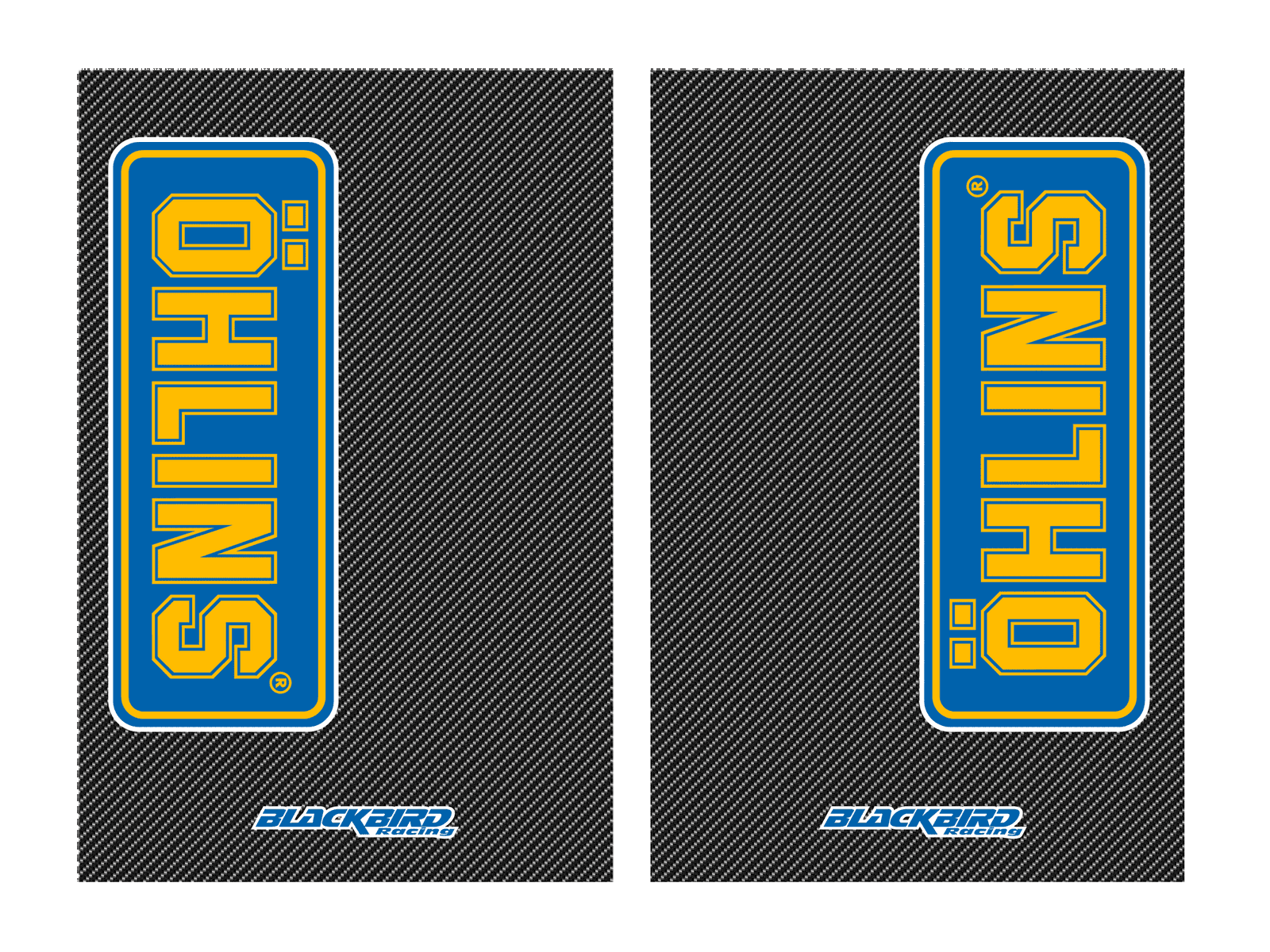 Kit sticker for Öhlins fork guard with carbon background Kit sticker for Öhlins fork guard with carbon background