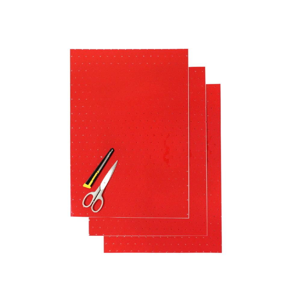 Crystall adhesive sheets red with holes Crystall adhesive sheets red with holes