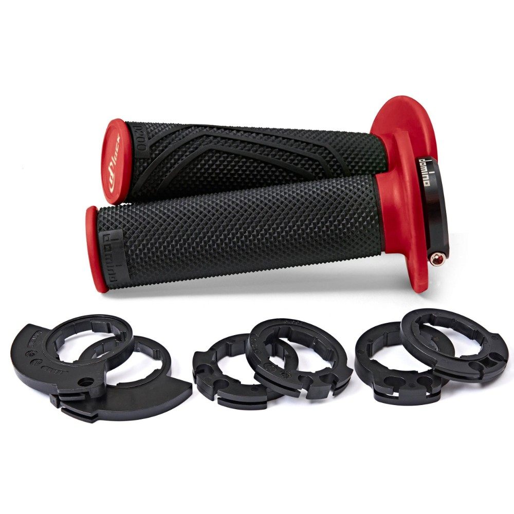 Pair of Grips Lock-On Domino D200 - black red Pair of Grips Lock-On Domino D200 - black red