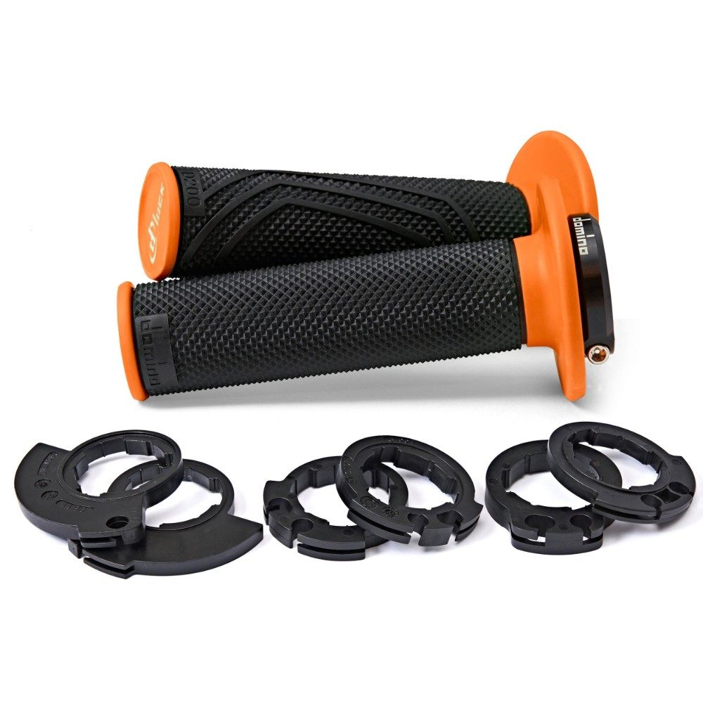 Pair of Grips Lock-On Domino D200 - black orange Pair of Grips Lock-On Domino D200 - black orange