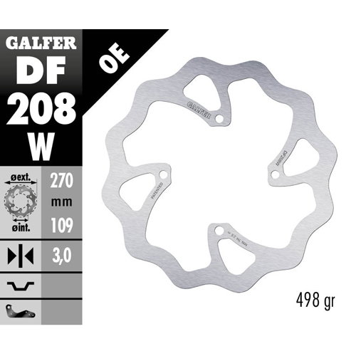 Brake disc Galfer Wave Kawasaki KX 450 F (15-26) front DF208W