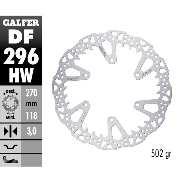 Brake disc Galfer Shark Fantic 125 XE (21-24) front DF296HW