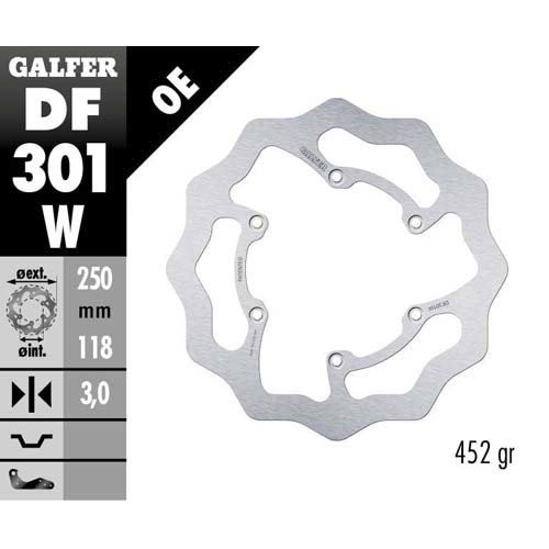 Brake disc Galfer Wave Suzuki RM 250 (89-12) front DF301W
