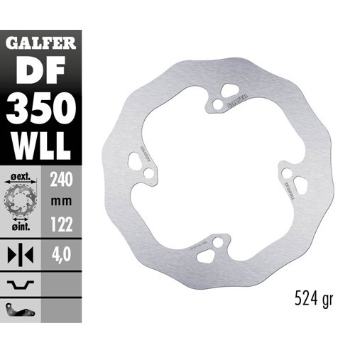 Brake disc Galfer Wave Suzuki RMZ 450 (05-25) rear solid DF350WLL
