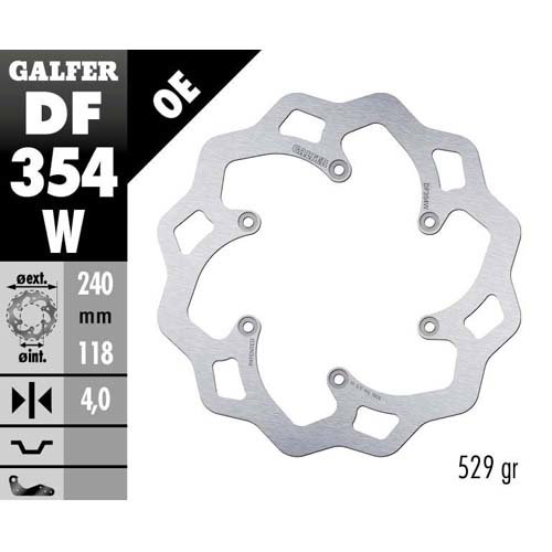 Brake disc Galfer Wave Suzuki RM 125 (06-12) rear DF354W