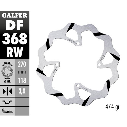 Brake disc Galfer Race Suzuki RMZ 450 (05-17) front maggiorato DF368RW