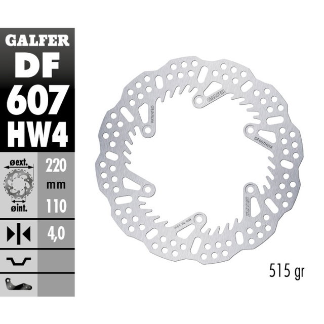 Brake disc Galfer Shark Husqvarna 501 FE (14-25) rear - 4 mm DF607HW4