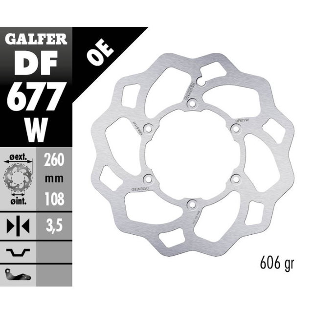 Brake disc Galfer Wave Rieju 250 MR (21-25) front DF677W
