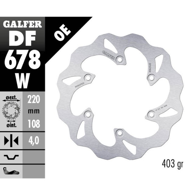 Brake disc Galfer Wave Rieju 250 MR (21-25) rear DF678W