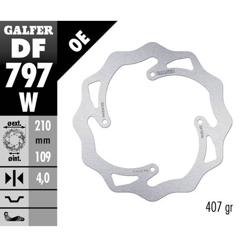 Brake disc Galfer Wave Husqvarna 85 TC (14-20) rear DF797W