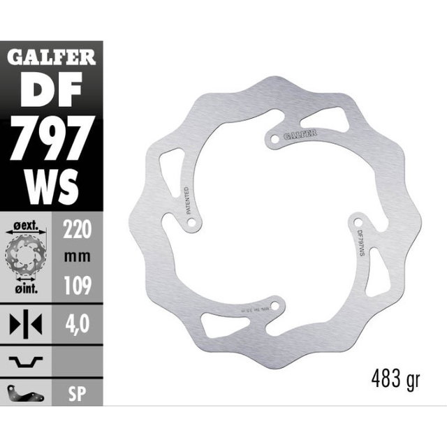Brake disc Galfer Wave KTM 85 SX (13-20) rear maggiorato DF797WS