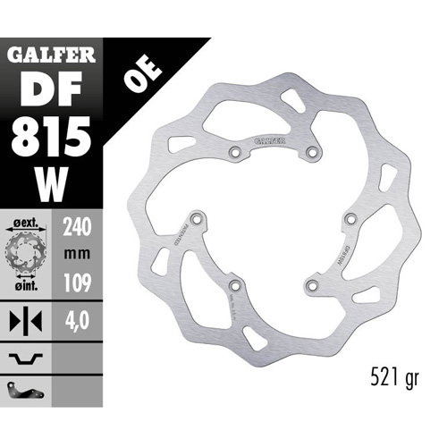 Brake disc Galfer Wave Beta RR 390 (15-25) rear DF815W