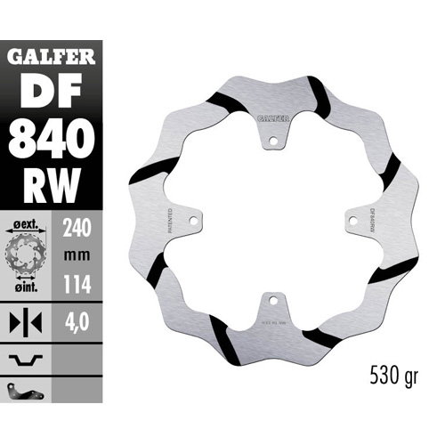 Brake disc Galfer Race TM EN/MX 125 (15-25) rear DF840RW