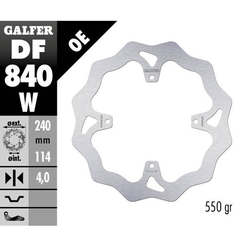 Brake disc Galfer Wave TM EN/MX 250 (15-25) rear DF840W