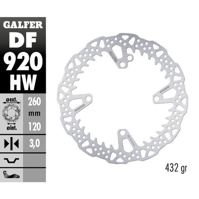 Brake disc Galfer Shark Sherco 300 SEF-R (14-25) front DF920HW