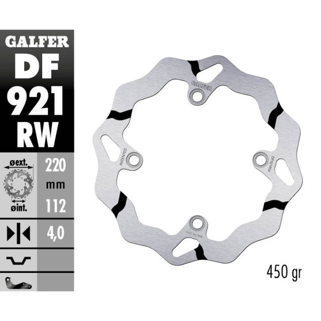 Brake disc Galfer Race Sherco 450 SEF-R (15-25) rear DF921RW