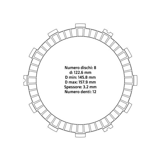 Clutch plates NRTeam Suzuki RMZ 450 (05-25) - Friction set DS02.F009.8