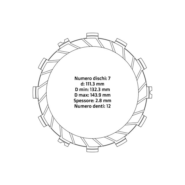 Clutch plates NRTeam Kawasaki KX 125 (97-08) - Friction set DS02.F011.7