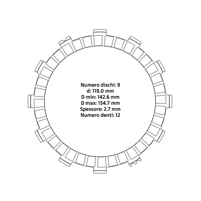 Clutch plates NRTeam KTM 250 EXC (98-12) - Friction set DS02.F016.9