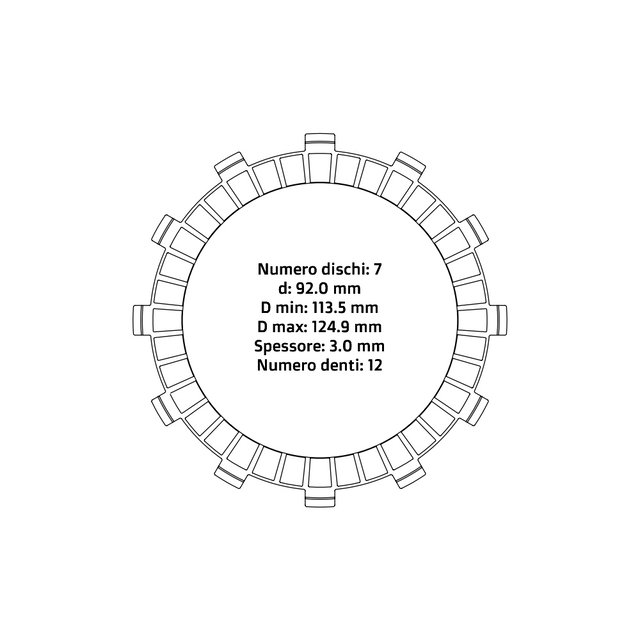 Clutch plates NRTeam KTM 85 SX (03-17) - Friction set DS02.F018.7
