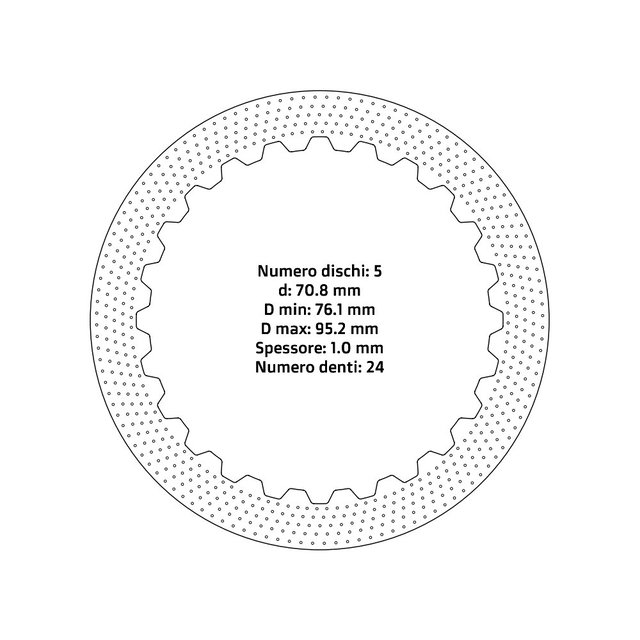 Clutch plates NRTeam KTM 65 SX (00-23) - Steel set DS02.S001.5