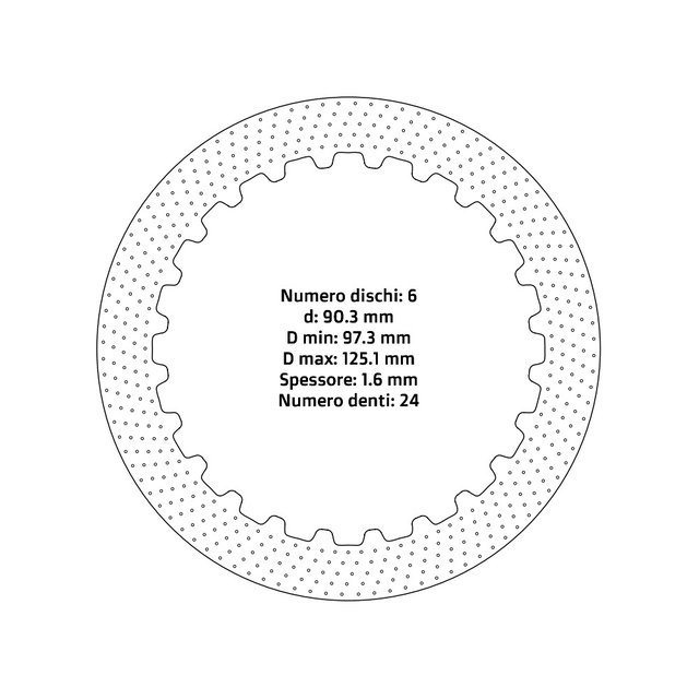 Clutch plates NRTeam KTM 125 EXC (10-16) - Steel set DS02.S009.6
