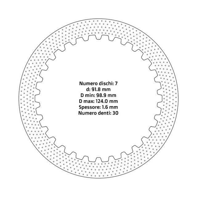 Clutch plates NRTeam Fantic 125 XX (22-25) - Steel set DS02.S021.7