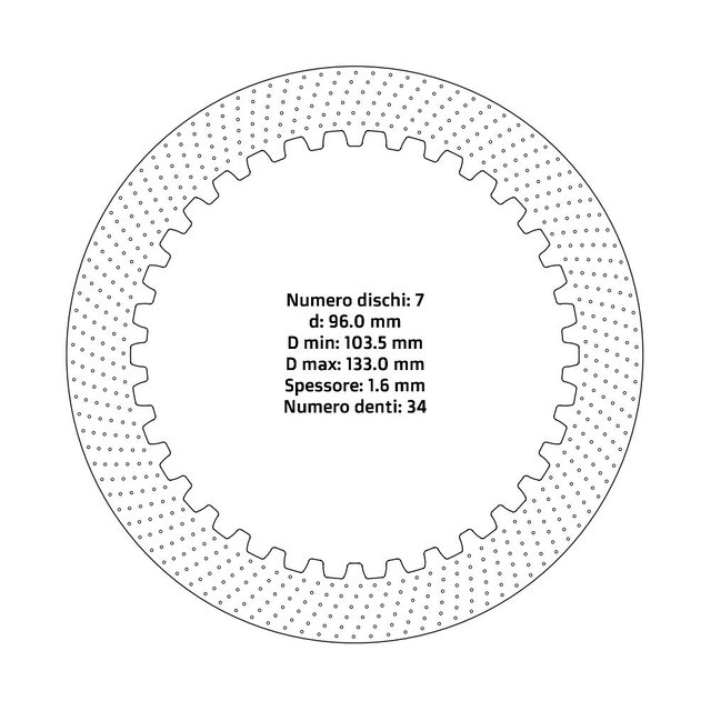 Clutch plates NRTeam Suzuki RMZ 250 (04-25) - Steel set DS02.S022.7