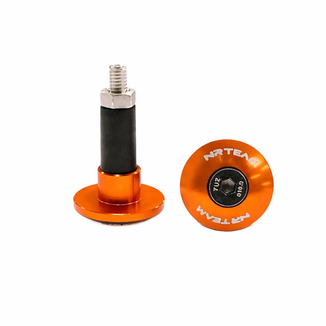 Pair of handlebar end caps NRTeam orange DS88.0287A