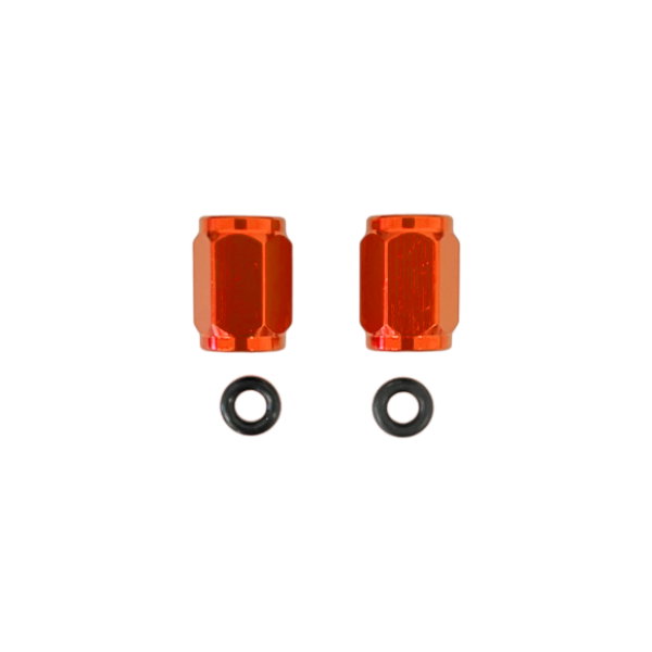 Pair of tire valve caps orange DS88.5229A