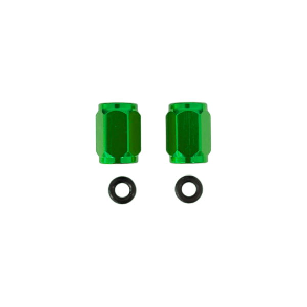 Pair of tire valve caps green DS88.5229V