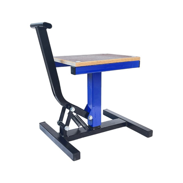 Motorcycle lift stand NRTeam wooden top platform - black/blue DS89.CVW-NB