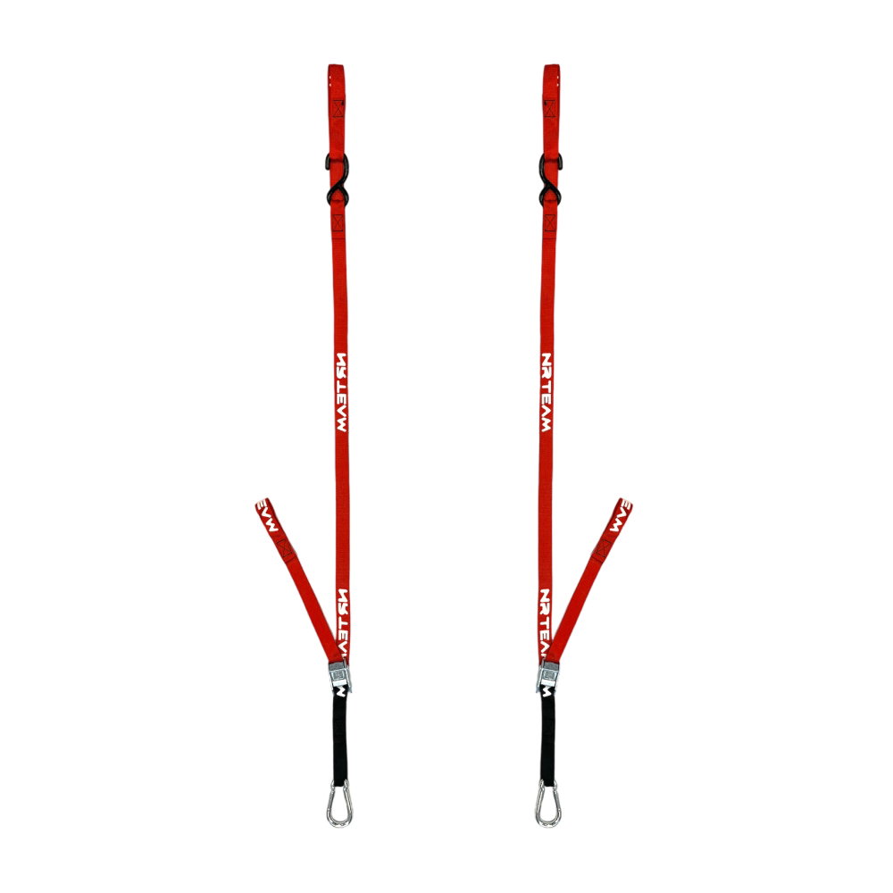 Pair of motorcycle straps Pull Up 25mm NRTeam red Pair of motorcycle straps Pull Up 25mm NRTeam red