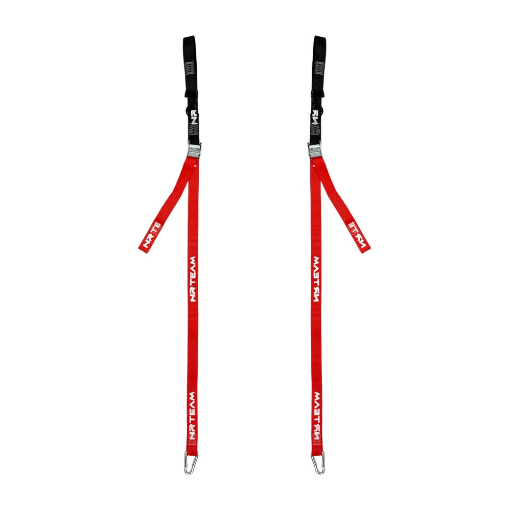 Pair of motorcycle straps Tie Down 38mm NRTeam red Pair of motorcycle straps Tie Down 38mm NRTeam red