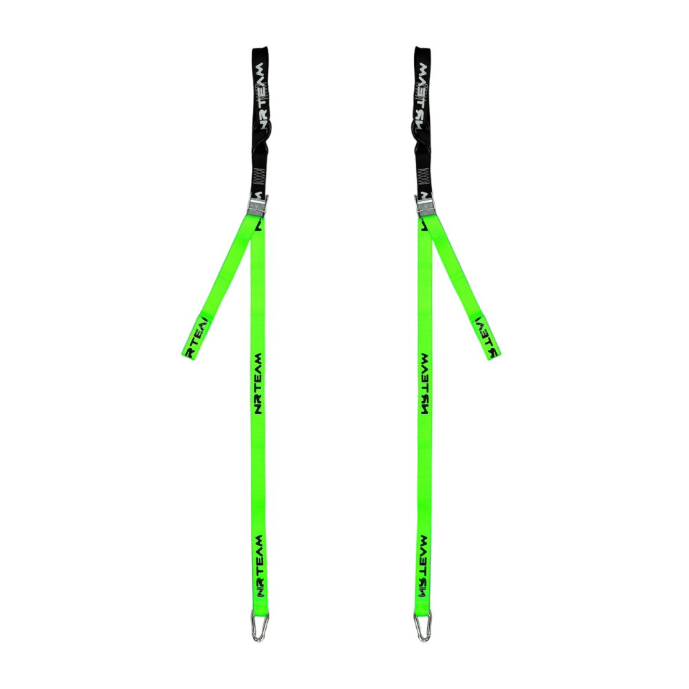 Pair of motorcycle straps Tie Down 38mm NRTeam green Pair of motorcycle straps Tie Down 38mm NRTeam green