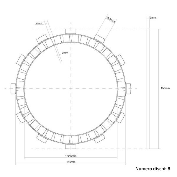 Clutch Discs (Friction) FCC Kawasaki KX 250 (92-08) FCC.0003