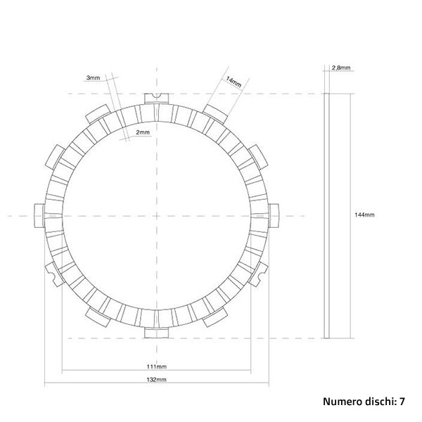 Clutch Discs (Friction) FCC Kawasaki KX 125 (94-96) FCC.0031