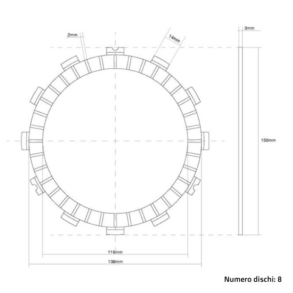 Clutch Discs (Friction) FCC Honda CRF 450 X (05-17) FCC.0039