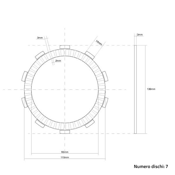 Clutch Discs (Friction) FCC Yamaha YZ 85 (02-25) FCC.0083