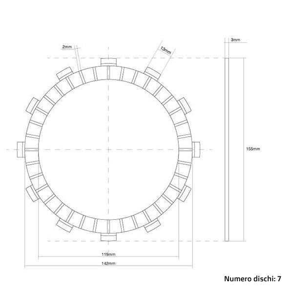 Clutch Discs (Friction) FCC Yamaha YZ 250 (88-92) FCC.0093