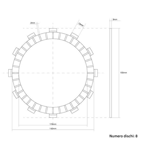Clutch Discs (Friction) FCC Fantic 300 XE (24-25) FCC.0094