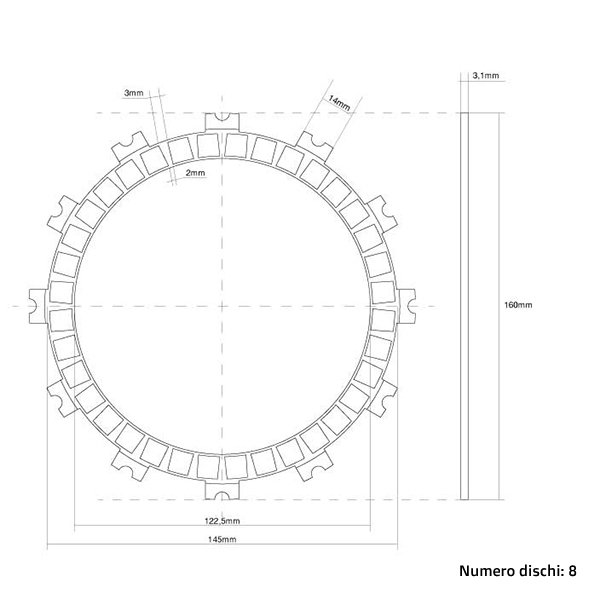 Clutch Discs (Friction) FCC Suzuki RM 250 (06-08) FCC.0107