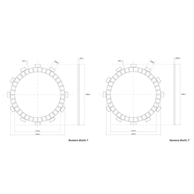 Clutch Discs (Friction) FCC Yamaha WR 400 F (98-00) FCC.0162
